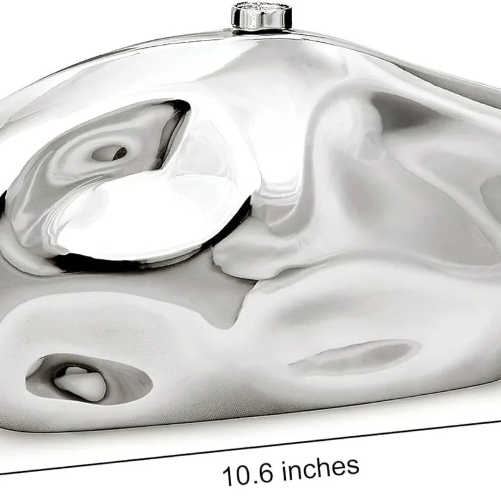 Acrylic Clutch Purse for Women Silver Evening Handbag for Wedding Party